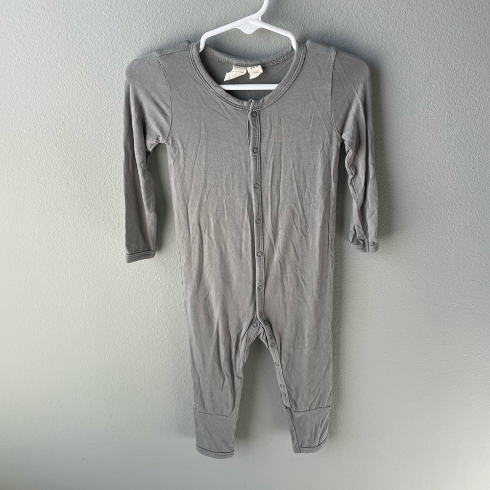 Kyte Baby Gray Snap Up Bamboo Footie - Unisex Color